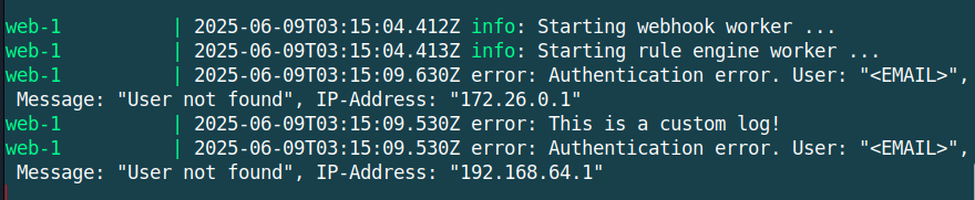 A snippet from the logs showing our forged log present within legitmaet looking logs